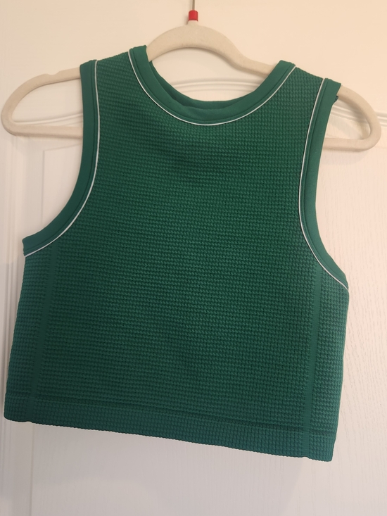 all in motion Tops - all in motion Green Textured Cropped Tank Top L BNWT
